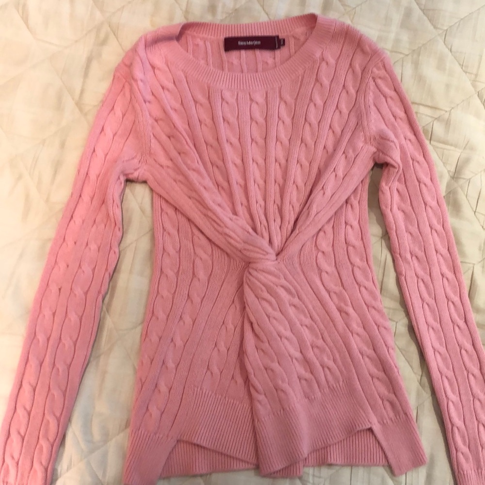 SIES Marjan cotton twist front cable sweater